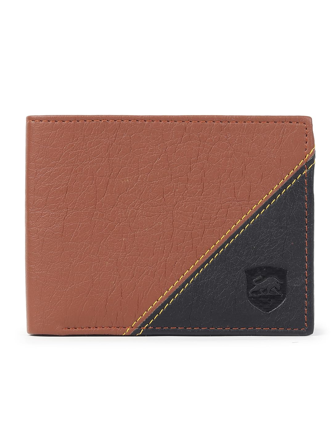 Tan and Black PU Leather Wallet for Men I 2 Card Slots I 2 Currency & Secret Compartments I 1 Zipper Coin Pocket & 6 ID Card Slots-image-27