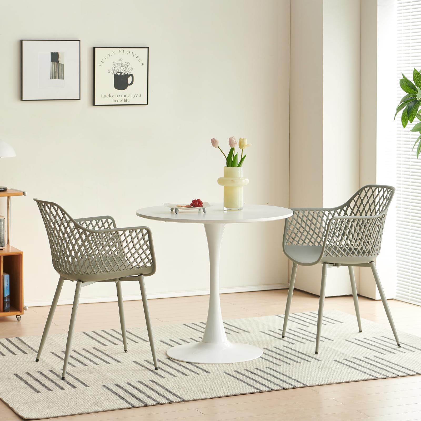buybyroom Set di 2 sedie da giardino con bracciolo, sedia da giardino per esterni, poltrona lounge, sedie da balcone, grigio