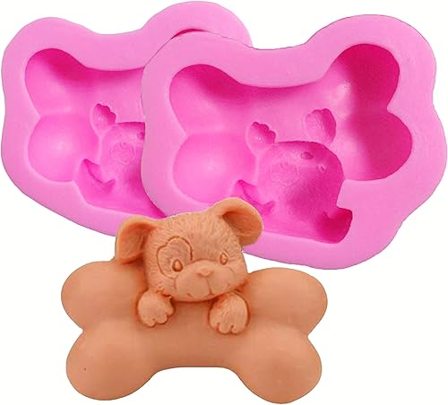 Miniatura 1 de 2 moldes de jabón 3D para perros cachorros, glaseado de chocolate de grado alimenticio, decoración de galletas, moldes de arcilla polimérica para