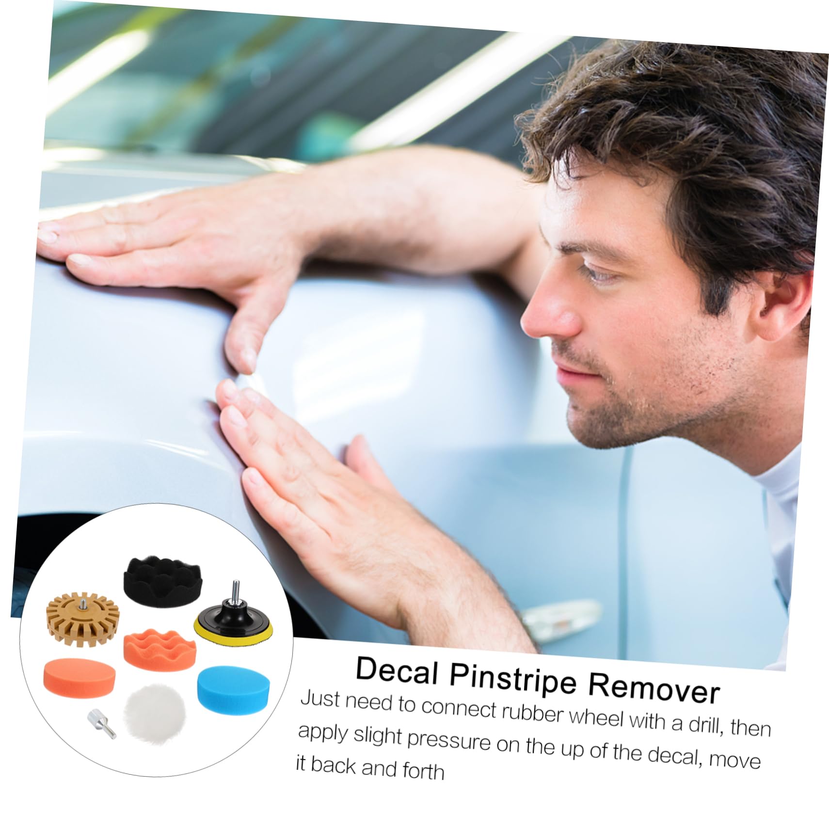 DIYEAH 8pcs Rubber Wheel Sticker Remover Adhesive Remover Rubber Eraser Wheel Sticker Remover Supply Tool Decal Removal Tool Sticker Removal Disk Sponge Random Color