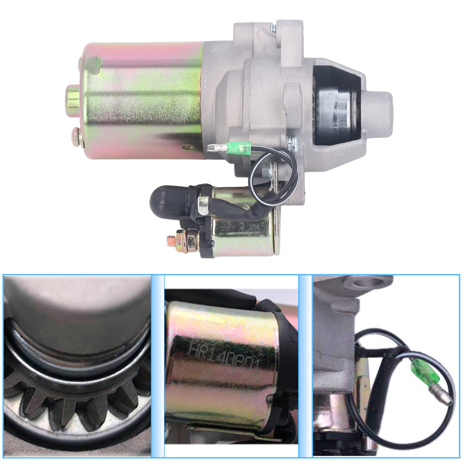 Accessoire de Remplacement de Moteur de Démarreur pour Générateur de Moteur à Essence 168F 170F GX160 GX210 17 Dents DC12V avec électrovanne Avant Arrière