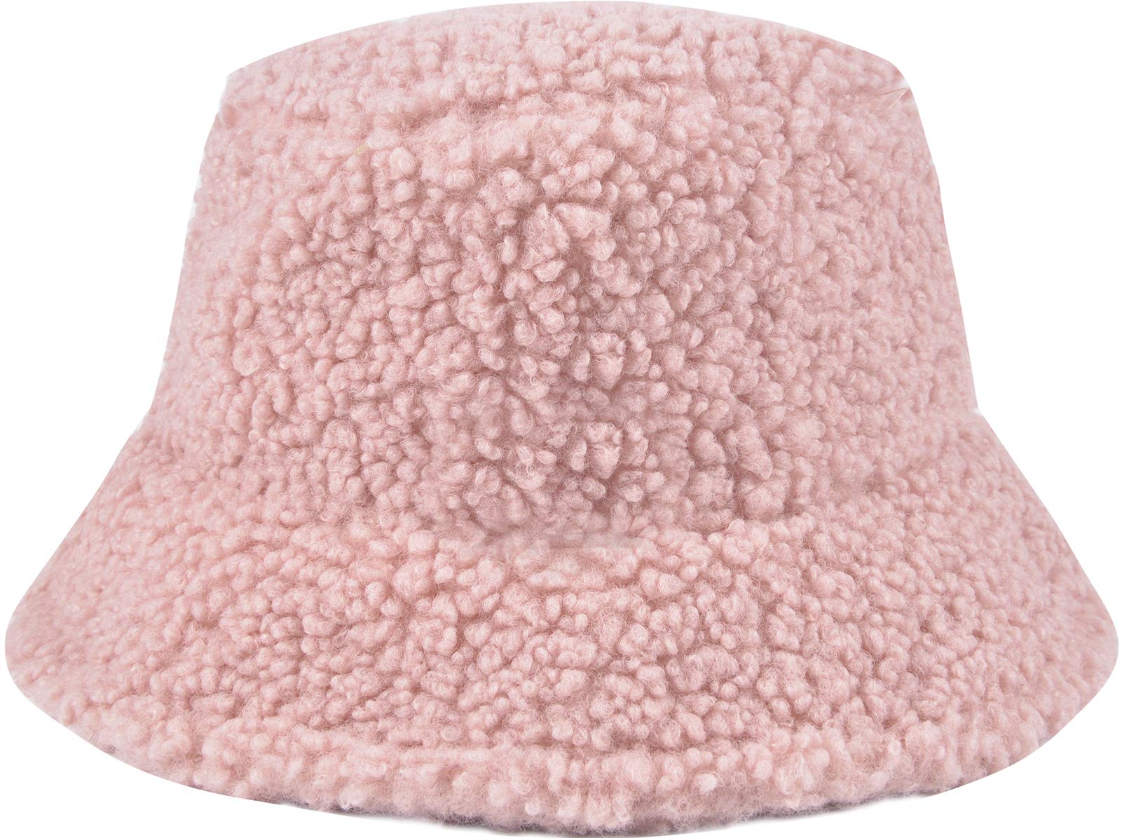 ChezAbbey Faux Fur Bucket Hat, Fuzzy Furry Winter Warm Fisherman Cap, Fluffy Teddy Sherpa Clothe Hats for Women Men Girls