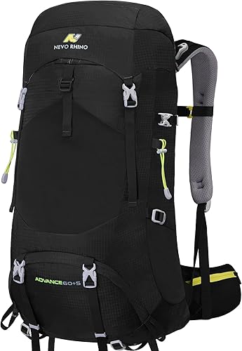 Miniatura 8 de N NEVO RHINO - Mochila de senderismo con marco interno 50, 60, 65, 70 y 80 L, mochila impermeable para escalar, camping, con cubierta de lluvia | 02