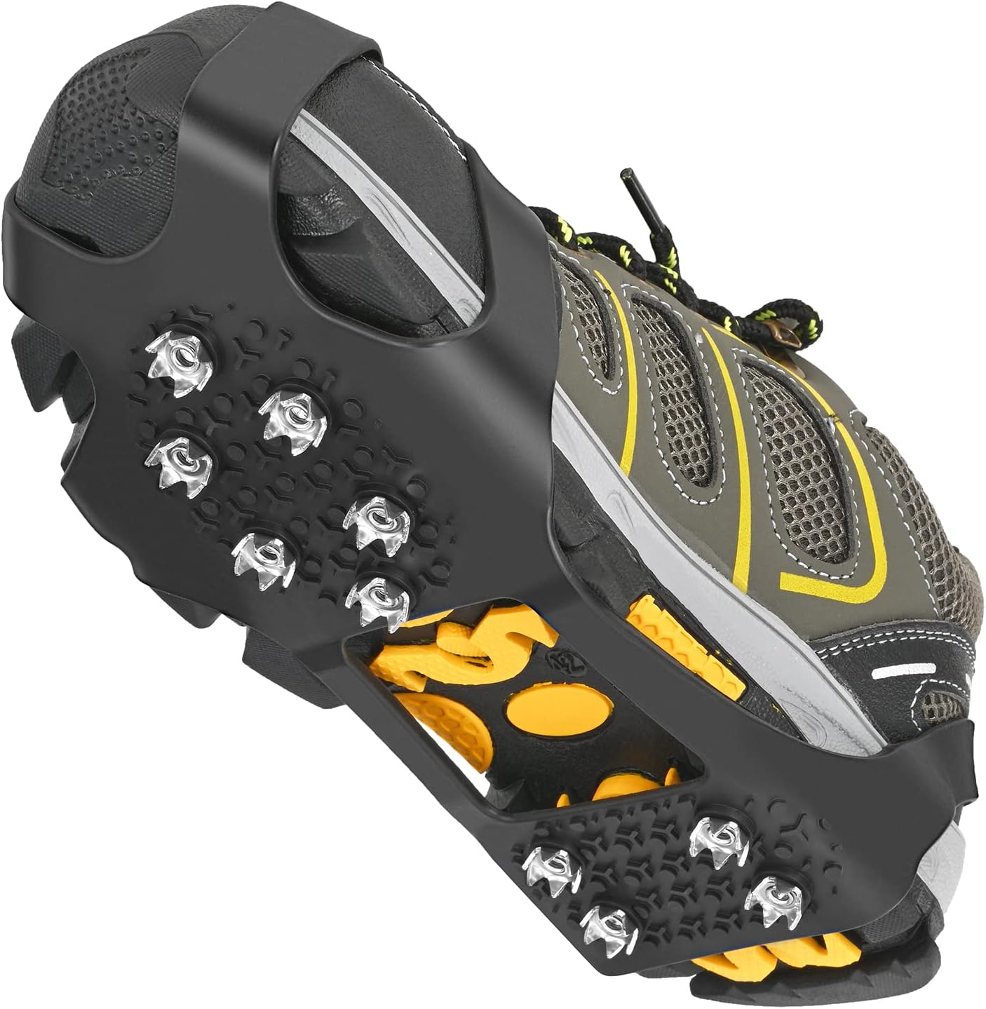 GrectekGT10 Light Ice Snow Grips Cleat Crampons Over Shoe/Boot Traction Cleat Slip-on Stretch Footwear