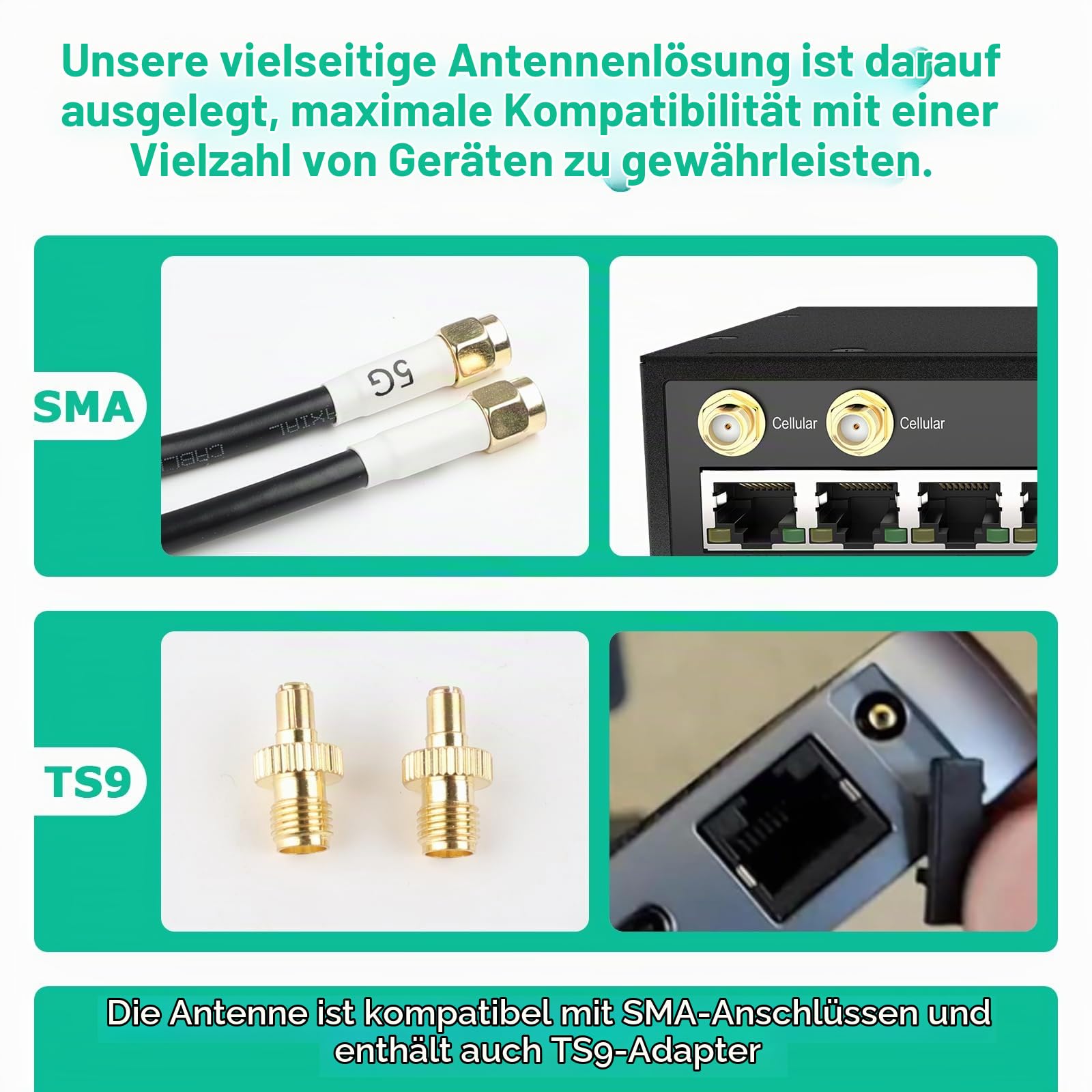 4G LTE 5G Antenne Outdoor Externe Mimo Omnidirektional 600-6000 MHz