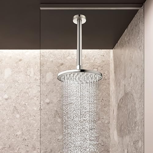 Miniatura 8 de Brazo de ducha montado en el techo de extensión de acero inoxidable de alta densidad y brida para brazo de ducha de rosca engrosada U4999-SS de 10