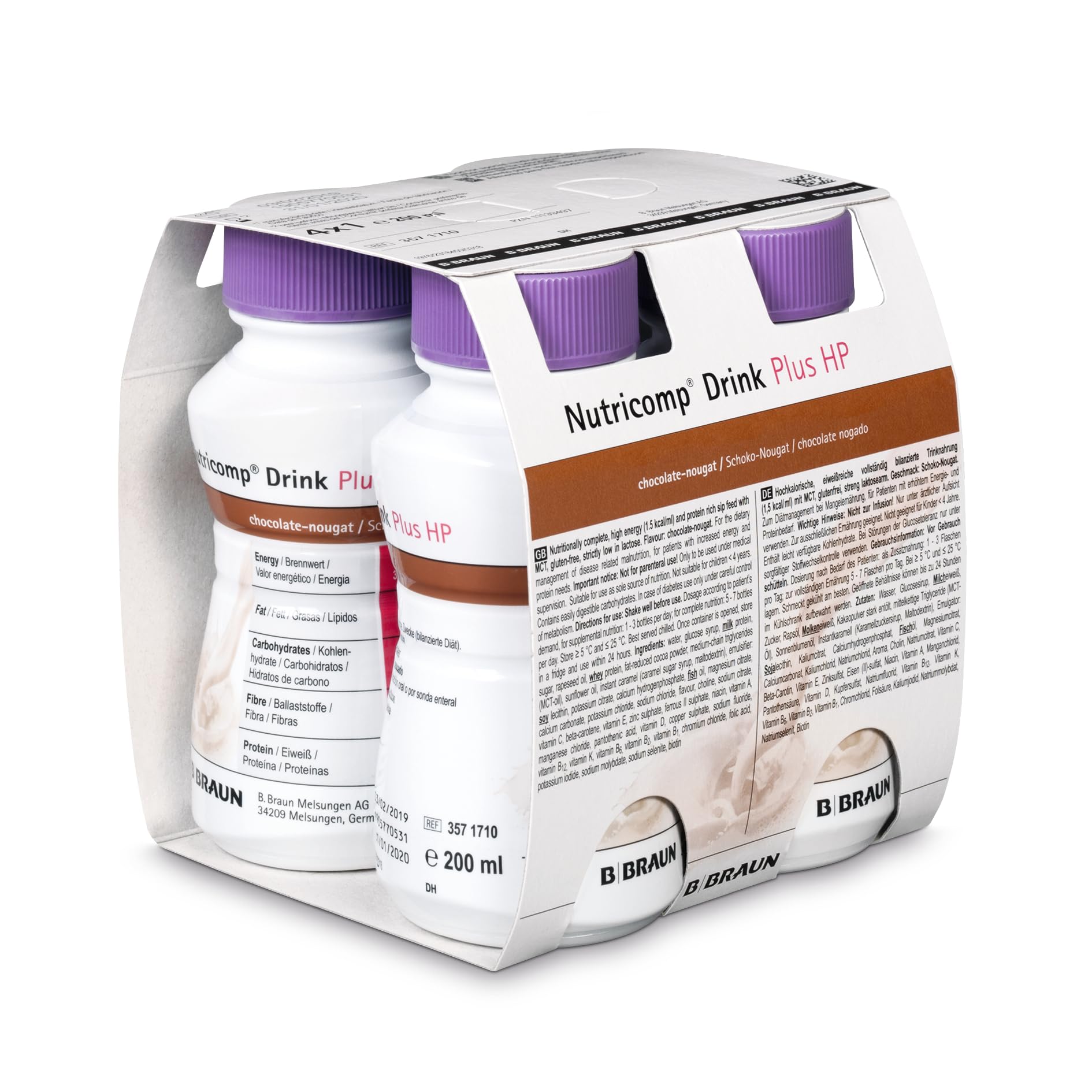 Nutricomp Drink HP - Alimento para beber chocolate (24 x 200 ml)