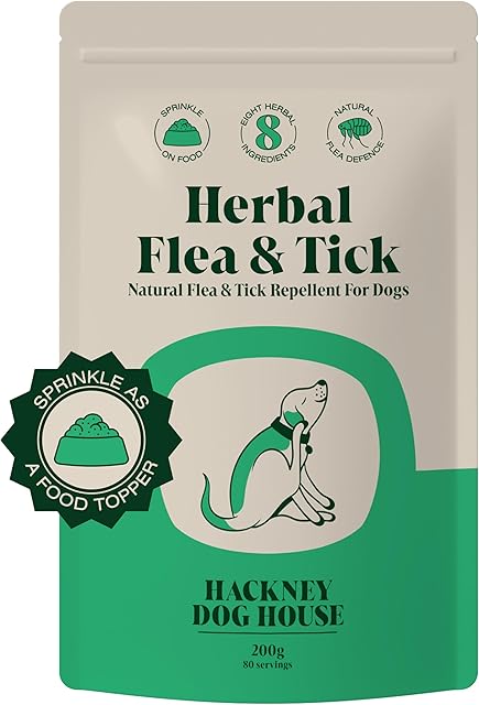 Hackney Dog House Natural Flea Treatment for Dogs Alternative | Billy No Mates Substitute | Effective Powdered Herbal Repellent | Food Supplement | 200 grams | 80 Daily Servings