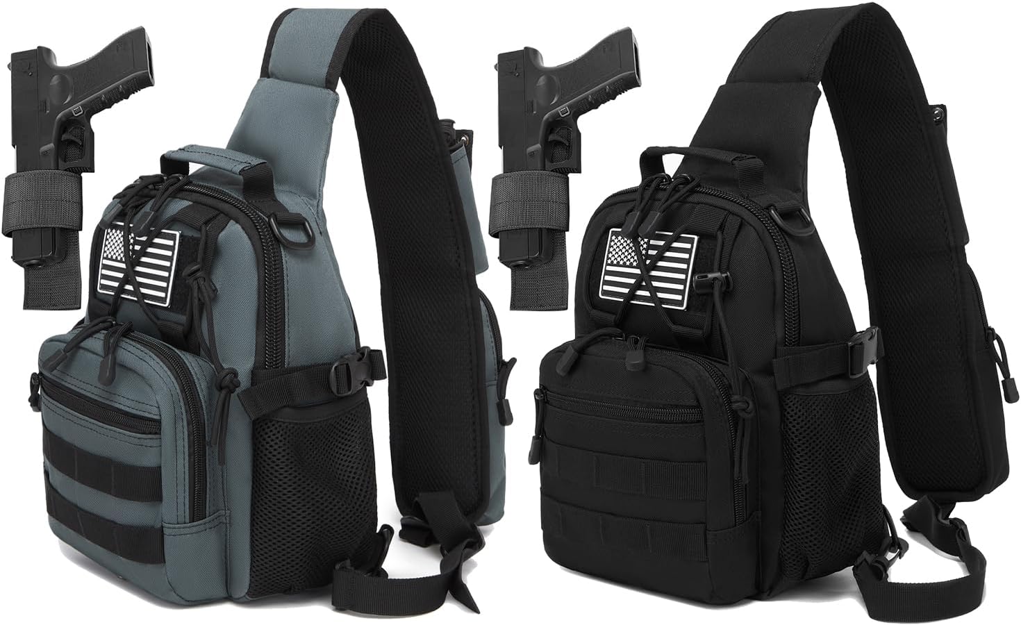 ATBP Small Tactical Holster Sling Backpack Accessories Shoulder Pouch Water Bottle & Radio Holder Crossbody Bag for Men