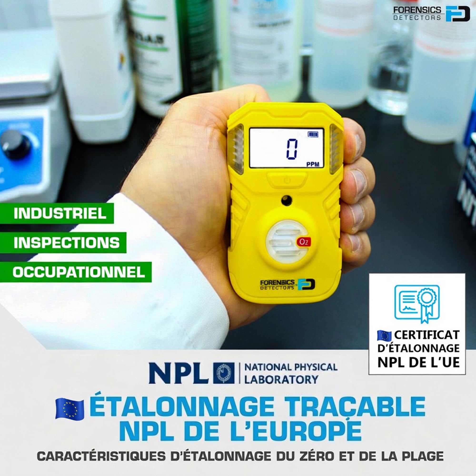 Détecteur Portable de Monoxyde de Carbone (CO) | Certificat d'Étalonnage UE | Batterie 2 Ans | Test De Chute Réussi Depuis 10 Pieds | Étanchéité IP67 |