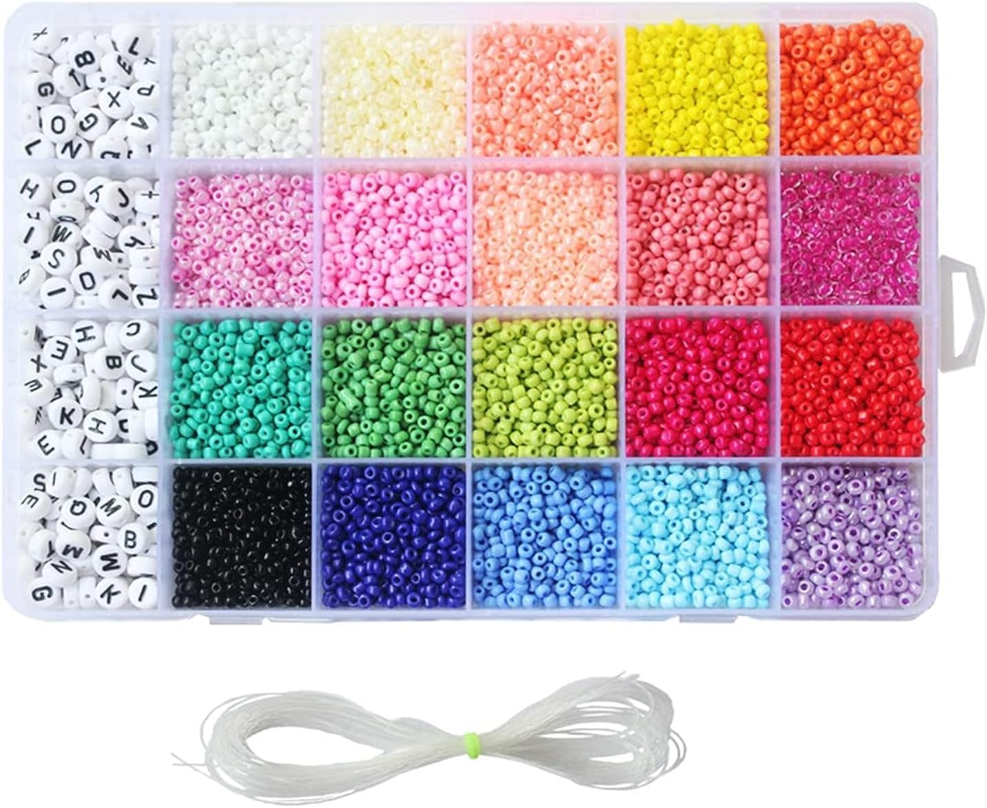 4mm 3300pcs Multicolor Seed Beads Jewelry Making Kit with Letter Beads for DIY Arts and Crafts Gift Making Supplies