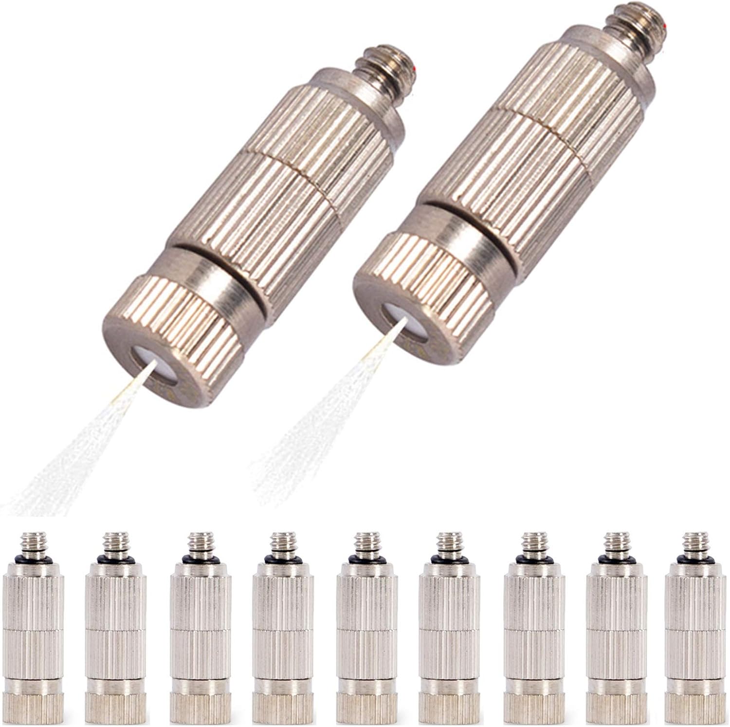 80pcs Misting Nozzle Kit for Cooling System Brass Mister Nozzles High Pressure 3/16" Threaded, Garden Water Mister, Fog Nozzles, Anti-drip Fogging Spray Head (Size : 0.15mm)