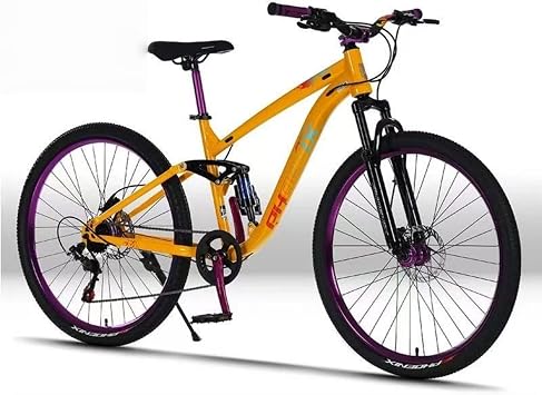 Off-Road Mountain Bike 26/27.5" MTB Full Suspension Model Semi Block Tire Shimano 8 Speed Aluminum Frame Front Quick Release Lock Out Suspension Fork Riser Handlebar