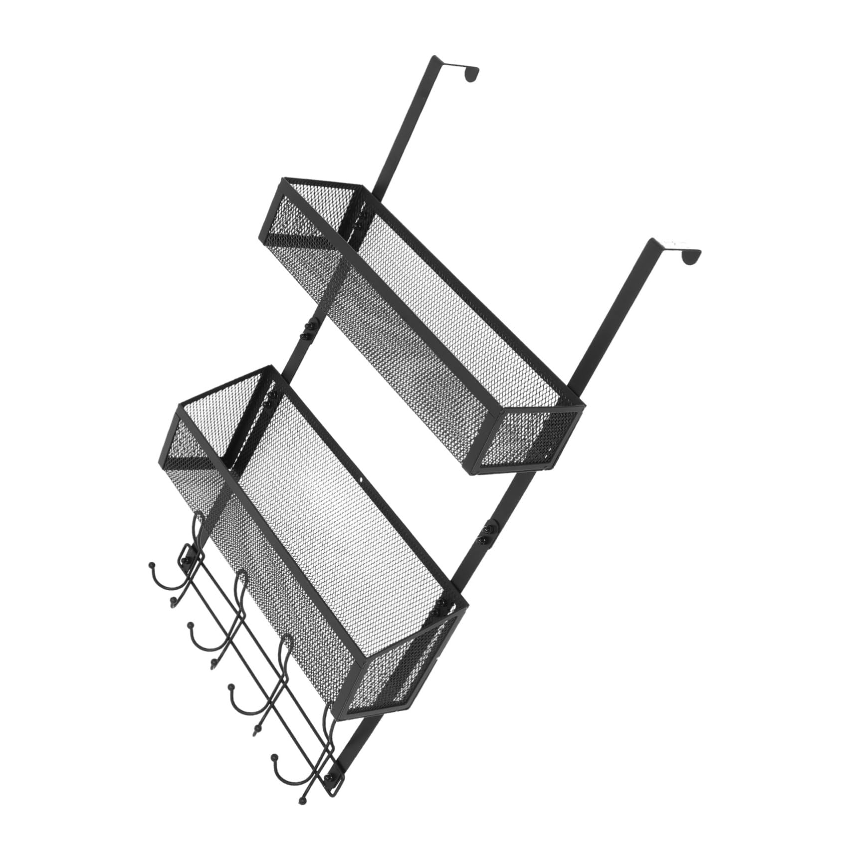 SOESFOUFU Towel Coat Hooks Door Organizer Mesh Basket Storage Multilayer Hanger for Kitchen Bedroom Bathroom