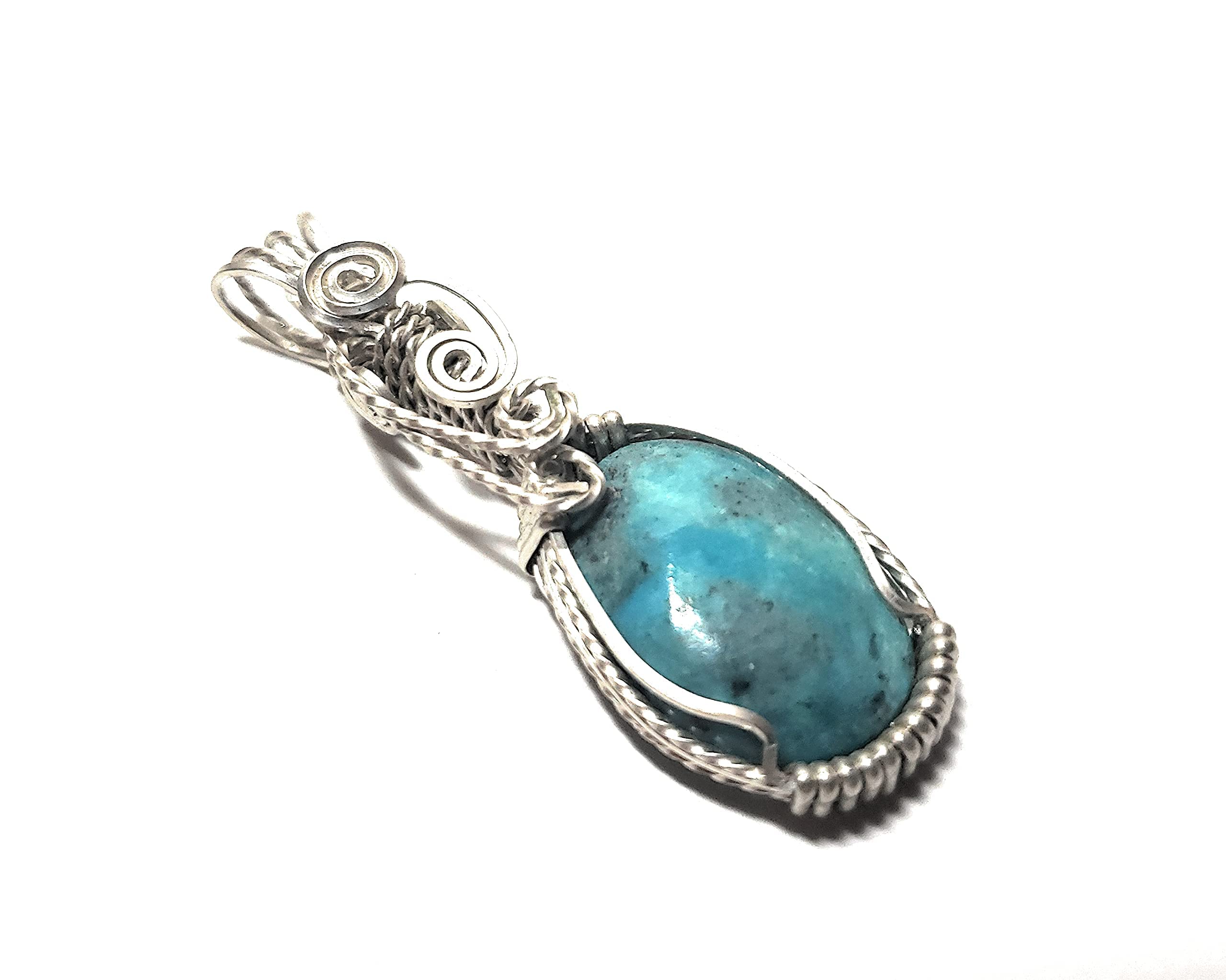 Zona Jewelry ArtisansHandmade Kingman Turquoise Wire Wrapped Pendant