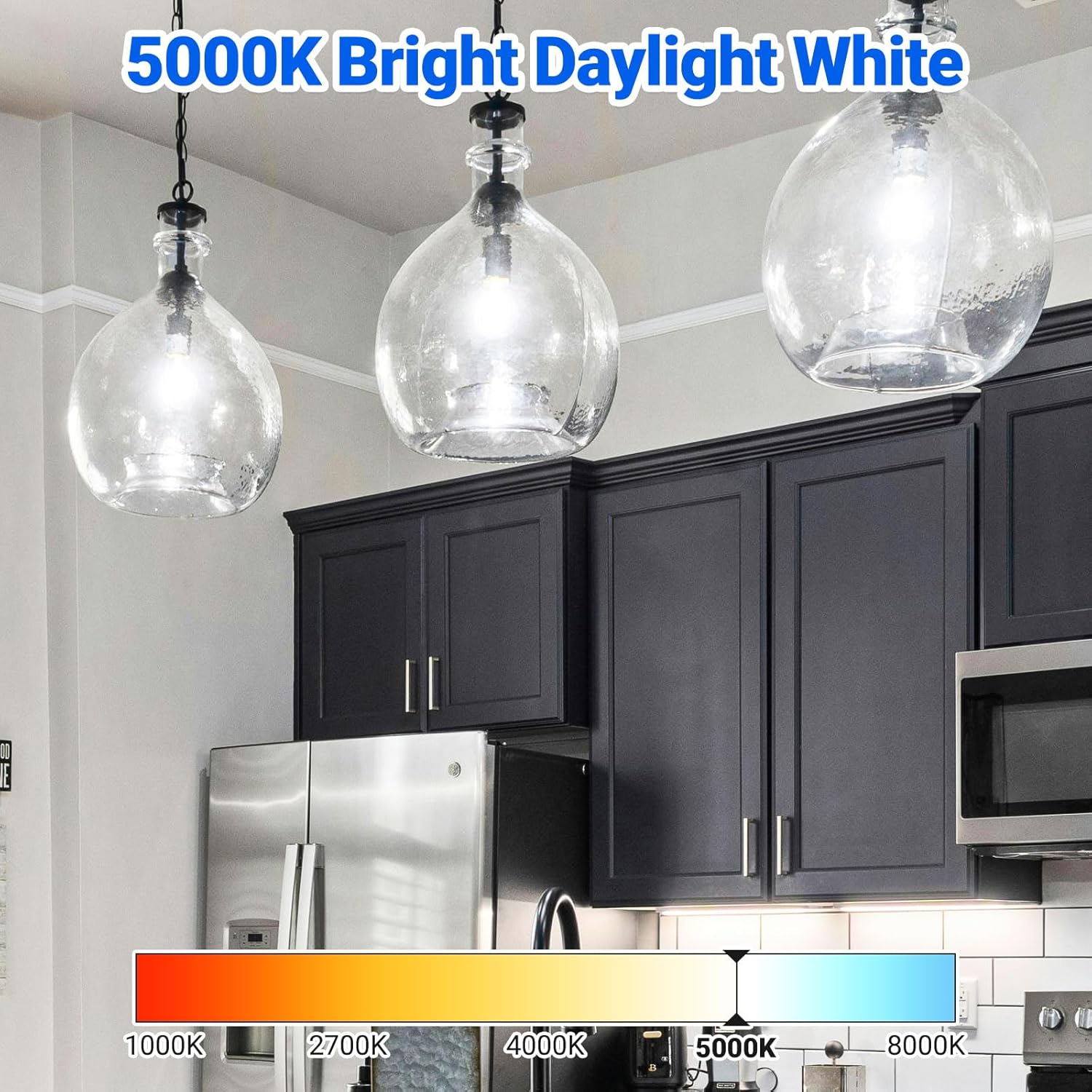 A19 Vintage LED Edison Bulbs Dimmable,Daylight White,5.5W,A60 Antique LED Filament Bulbs Warm White,650LM,E26 Medium Base,Antique Decorative Edison Light Bulbs Clear Glass,6-Pack,5000K