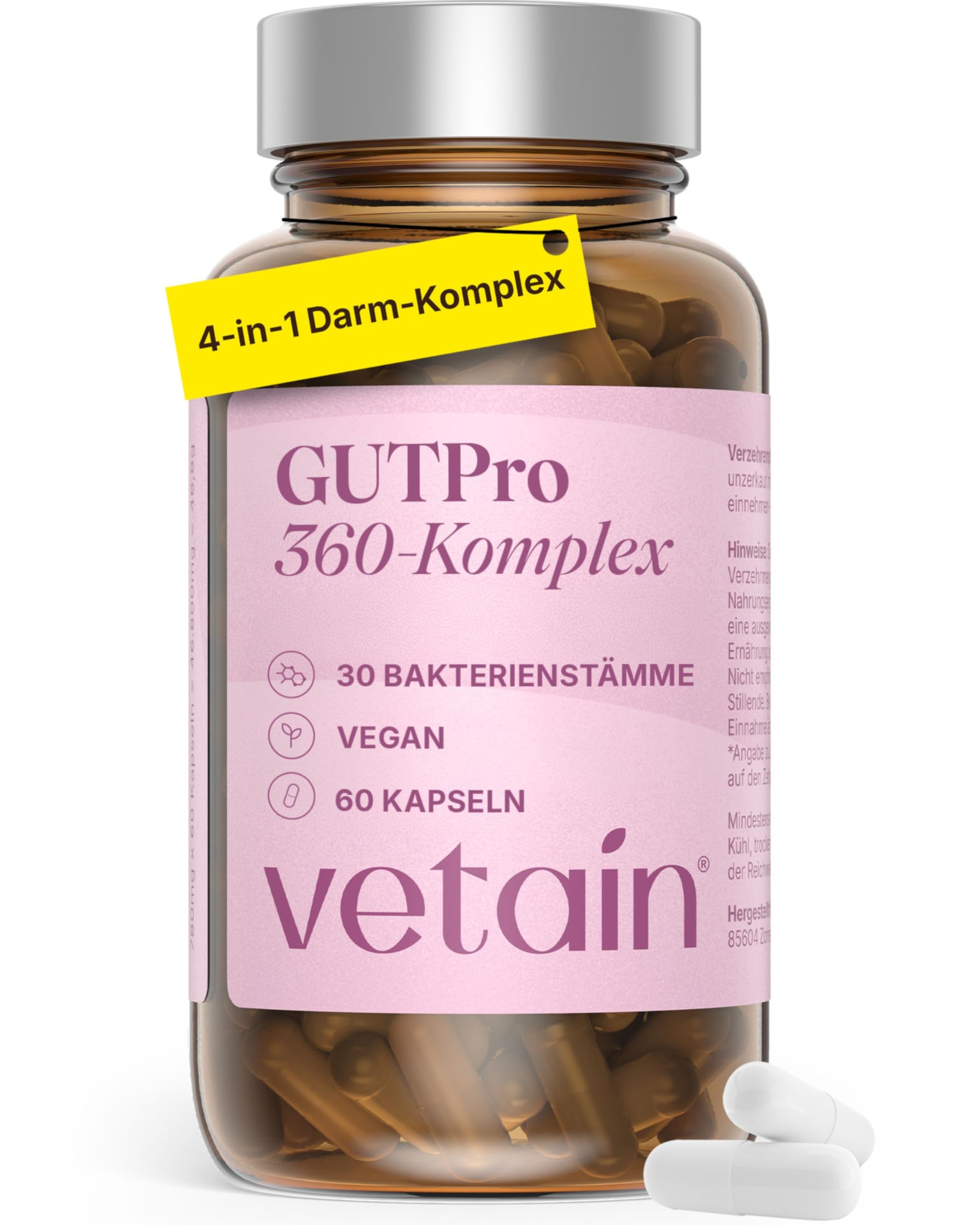VETAIN GutPro 360° Darmbakterien Komplex – 30 Bakterienstämme + 30 Mrd. KBE