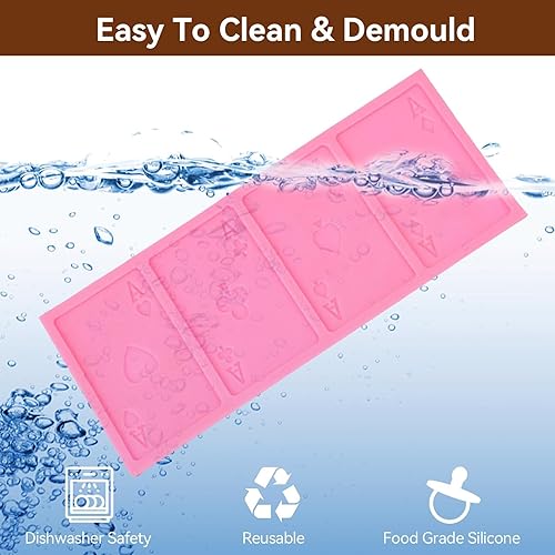 Miniatura 7 de Moldes de silicona para tarjetas de póquer, molde de silicona para hornear, moldes de silicona para alimentos, utensilios para hornear para pastel