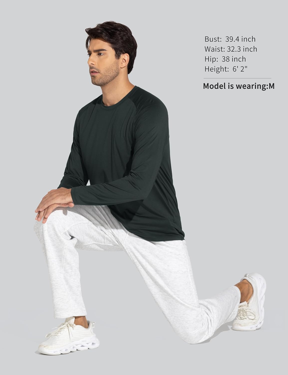 THE GYM PEOPLE Men's Lightweight Workout Shirts Loose Fit Long Sleeve Crewneck Athletic Tops - Image 7