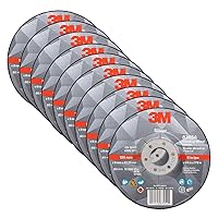 Vista 1 de 3M Disco de desbaste de centro deprimido plateado, 87454, T27, 5 pulgadas x 1/4 pulgadas x 7/8 pulgadas, paquete de 10, bordes de desbarbado