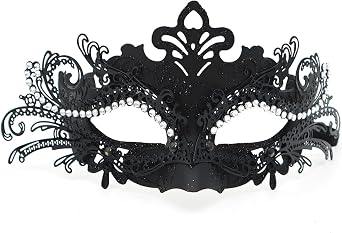 Masquerade Mask for Women Elegant Venetian Masks with Rhinestones Mardi Gras,Costume Party,Halloween,Ball