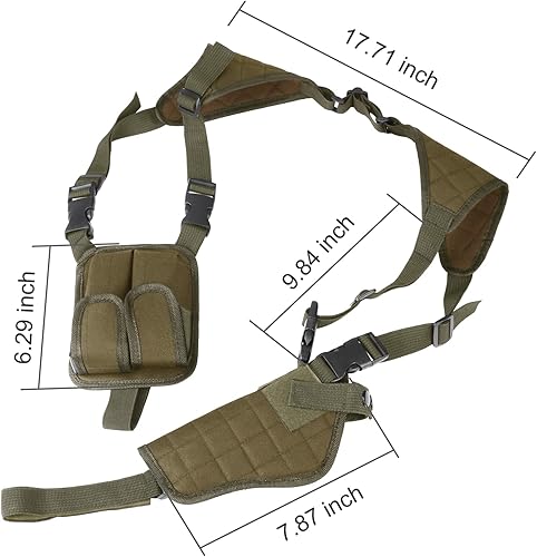 Miniatura 6 de Funda de hombro Xaegistac Airsoft Funda de hombro vertical general ajustable para la mayoría de tipos de pistolas