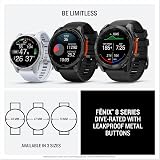 Garmin fēnix 8, 43mm Premium GPS smartwatch, AMOLED touchscreen, multisport, advanced health & training features, built-in LED flashlight, adventure watch with up to 10 days battery life, Whitestone - 7