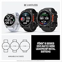 Vista 7 de Garmin fēnix® 8 – 43mm, AMOLED, Smartwatch GPS Multideporte Premium, Batería de Larga Duración, Resistente a Inmersiónes, Linterna LED Integrada