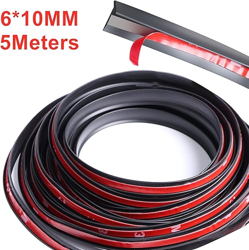 Miniatura 8 de GreceYou Tira de sellado universal de goma autoadhesiva de 16.5 pies, tira de sellado de moldura de borde de parabrisas de automóvil, insonorizada,