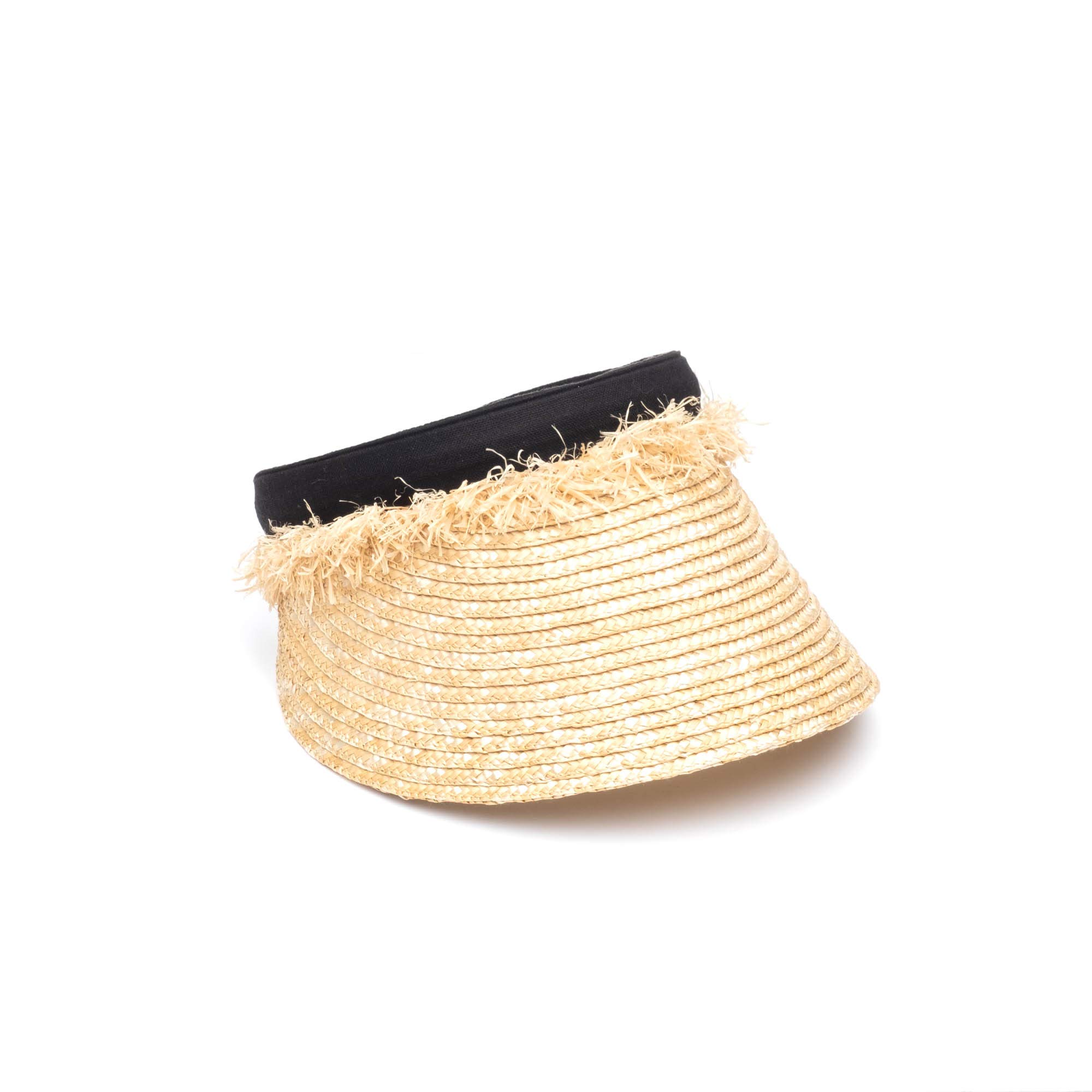 Genie by Eugenia Kimwomens Straw Visor With Sweatband and Frayed Trim Visor