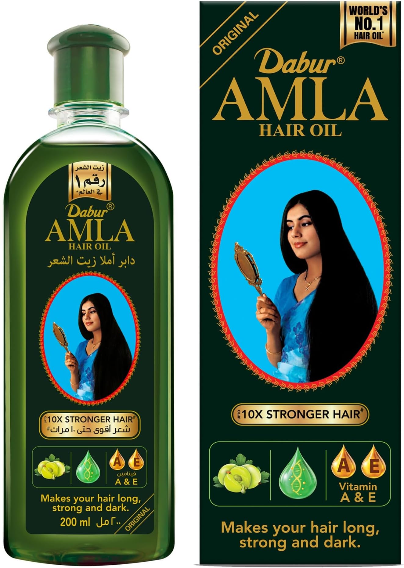 DABUR AMLA HAIR OIL 10X STRONGER HAIR VITAMIN A & E 200ML