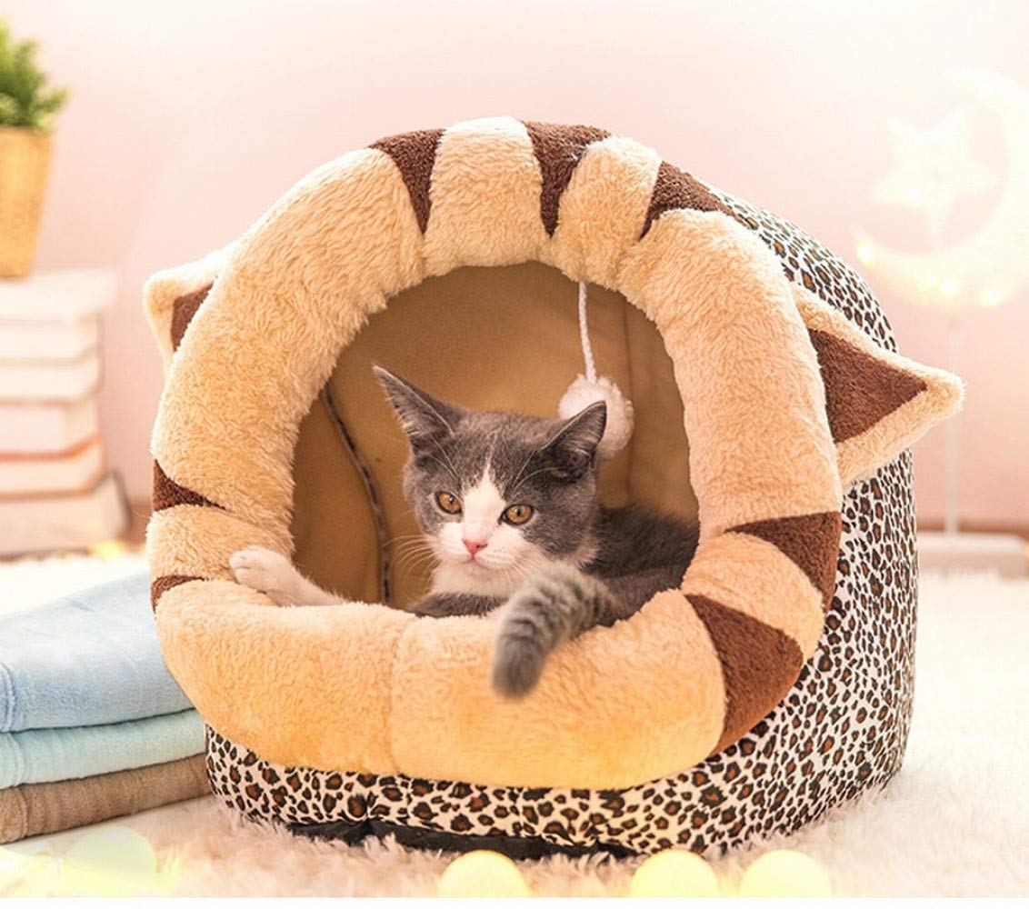Niche chat universelle amovible et lavable avec couchage chaud pour l'hiver