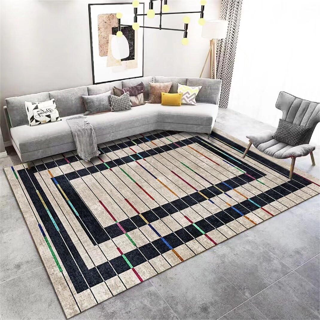 Tapis décoratif moderne antidérapant et résistant aux taches pour salle de réception