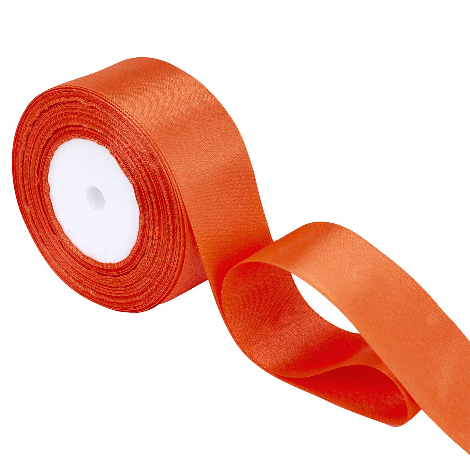 Trimming Shop Orange 25Mm Double Sided Satin Ribbon, 25 Metres