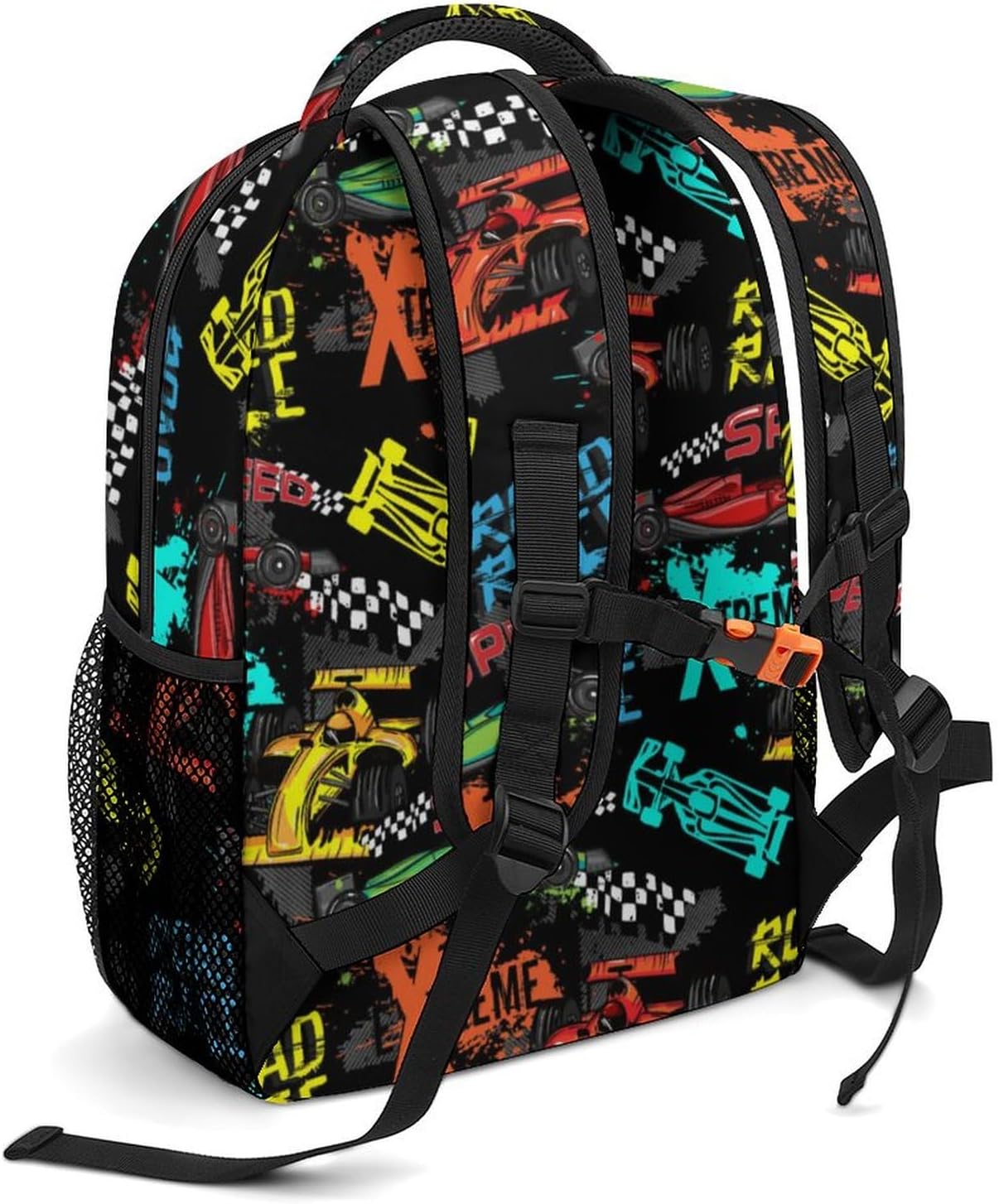 Custom Red Car Backpack Set Add Name Personalized 2Pcs School Bags with Lunch Bag Customized Book Bags Back to School