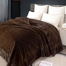 LGYKUMEG Luxury Faux Fur Throw Blanket, Double Sided Thick and Warm Blanket,Warm,Elegant, Room Home Dorm Decor,Thick Bedding Blanket for Sofa, Bedroom Living Room,Brown,220x240cm