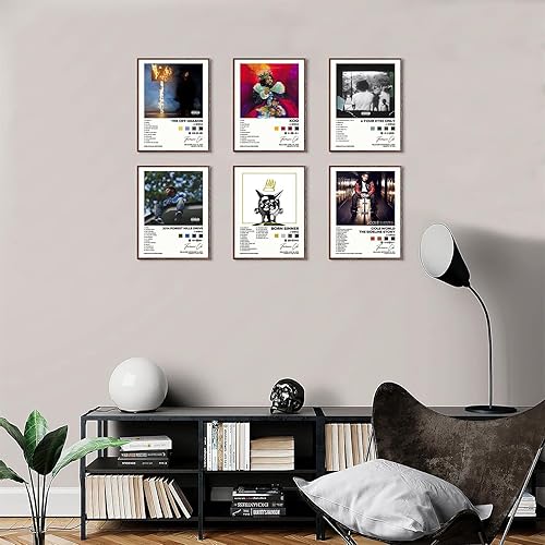 Miniatura 4 de DIDIDO J Poster Cole - Portada de álbum, impresión limitada, pósteres de lienzo musical de rapero, arte de pared, juego de 6 para decoración de