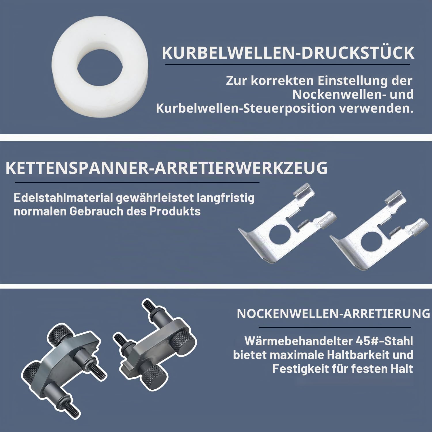 Motor-Nockenwellen-Arretier-Ausrichtungs-Timing-Werkzeugsatz Kompatibel mit VW Skoda VAG 1,8 2,0 TSI/TFSI EA888 T10352 T40196 T40271 T10368 T10354 mit T10355 (21 Stück)