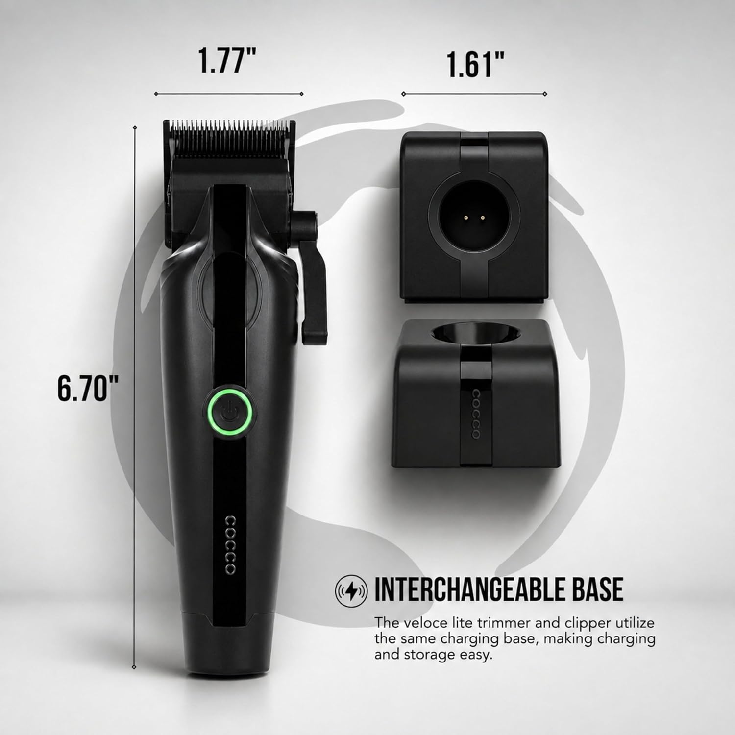 Cocco Veloce Lite Hair Clipper, Digital Gap™ Precision Fade F1 Blade