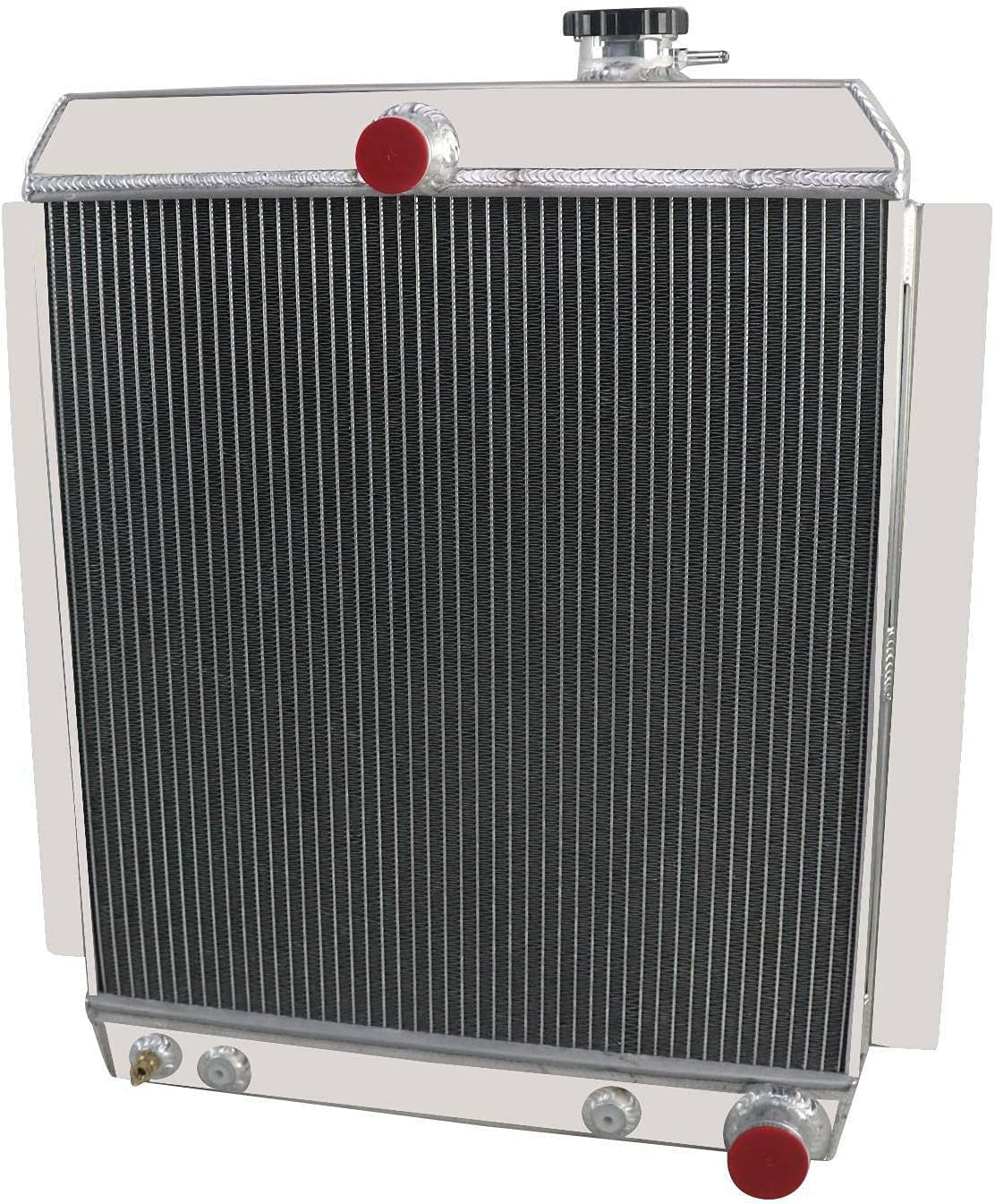ALLOYWORKS 4 Row All Aluminum Radiator + Shroud Fan + Relay For 1947 1948 1949 1950 1951 1952 1953 1954 Chevy Truck Pickup 3100 3600 3800 L6