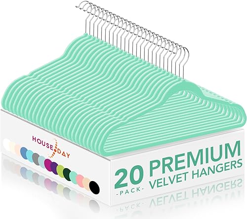 HOUSE DAY Perchas de terciopelo de alta calidad, perchas de fieltro flocadas finas antideslizantes, perchas resistentes para ropa y perchas de