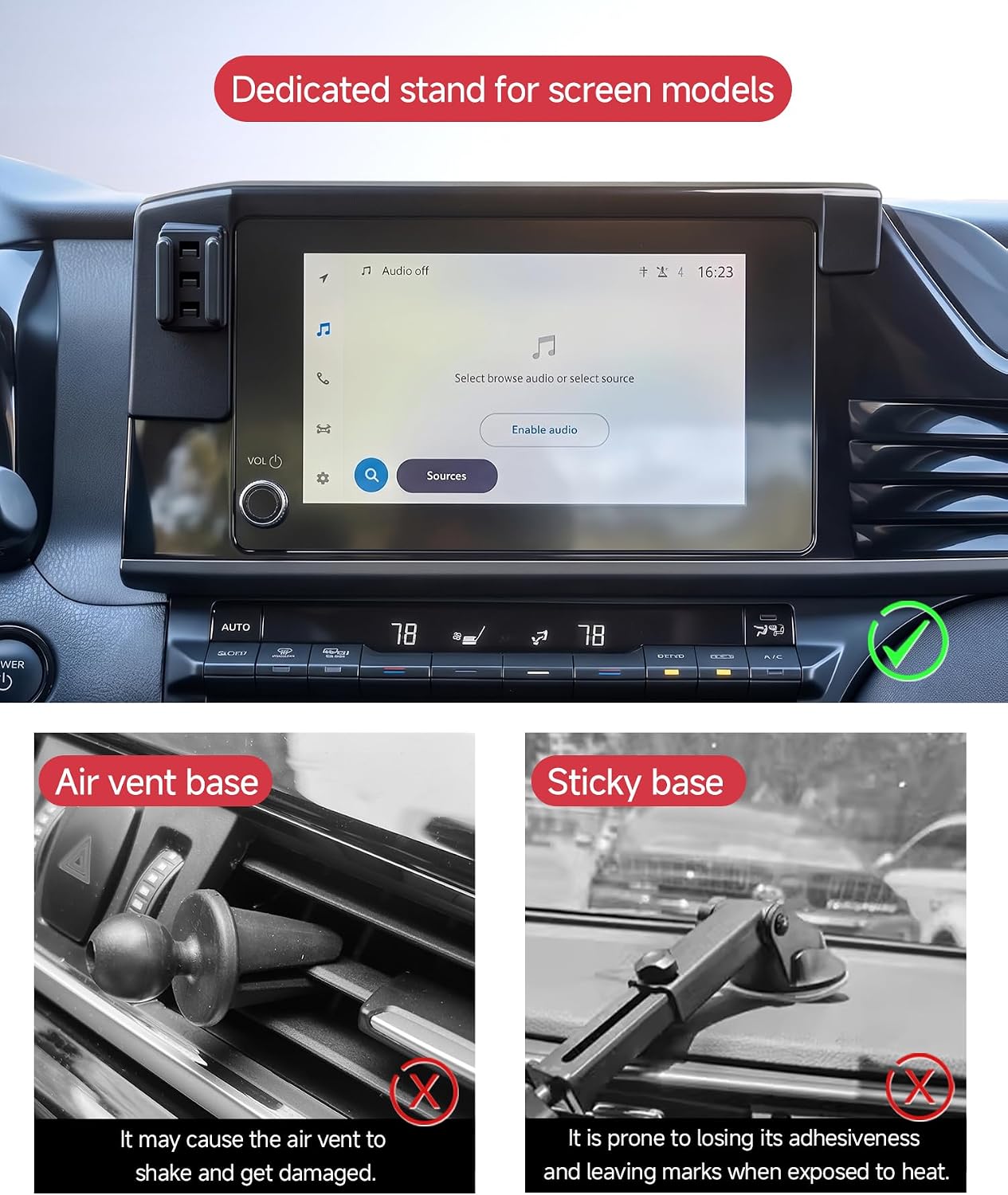 Car Phone Holder for Toyota Camry LE/SE 2025-2026, 8 inch Screen Fixed Clip Mount, 360° Rotatable Auto Navigation Bracket, Vehicle-Specific Cell Phone Cradle