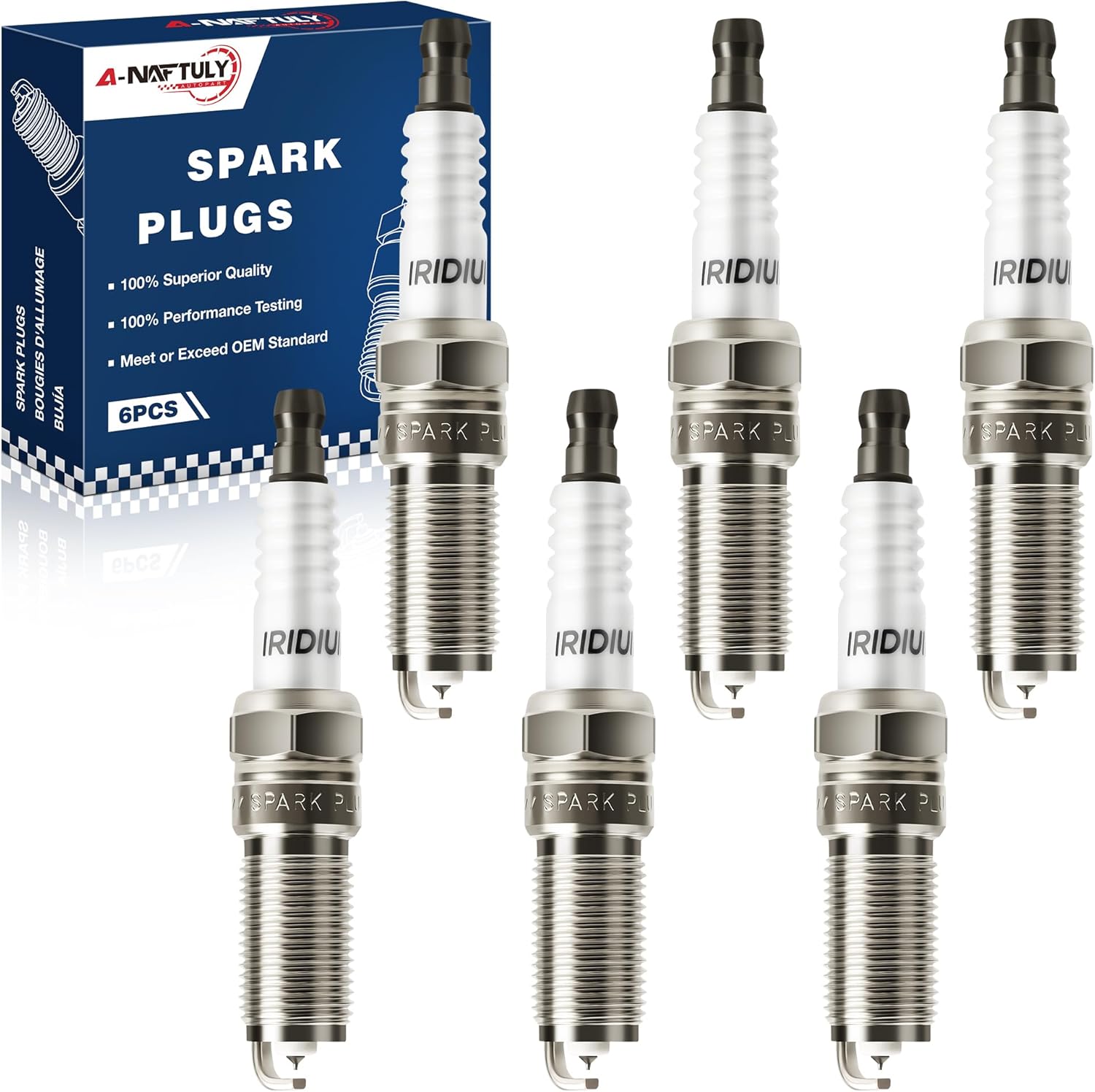 Iridium Spark Plugs 6 Pack 6509 LTR6IX-11 Fits for 2011-2018 Ford F150 Edge Explorer Taurus Chevy Equinox Impala GMC Acadia Terrain Buick Enclave LaCrosse Cadillac CTS SRX Lincoln MKZ 3.5L 3.6L 3.7L