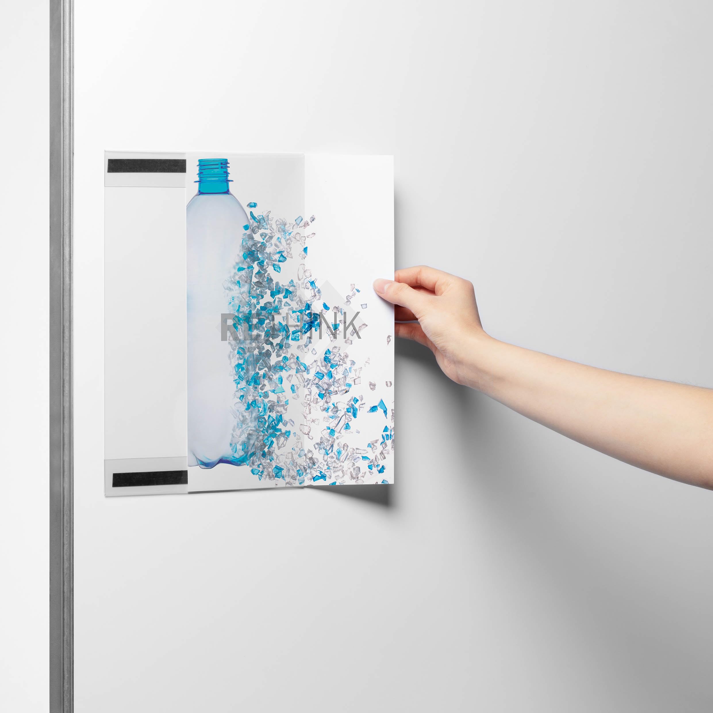 Durable Info Holder rPET A4 Magnetic - Made of Recycled PET - Transparent - Easy to Install via Magnetic Attachment - Pack of 5