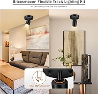 Vista 4 de Lámpara de riel negra, accesorios de iluminación modernos para cocina de techo, luces LED de riel giratorias de 1 luz, iluminación de apliques