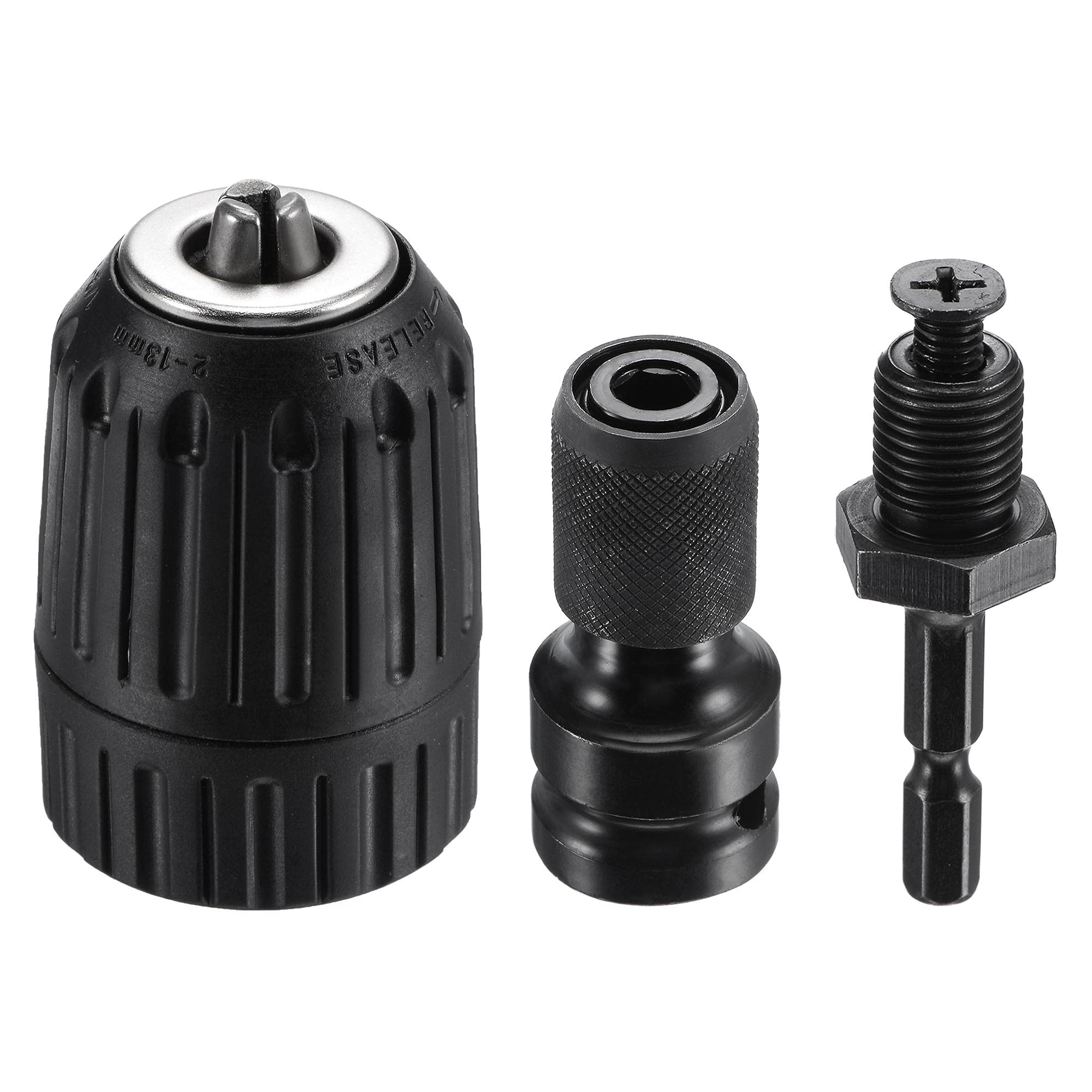 uxcell Keyless Drill Chuck 2-13mm Capacity 1/2-20UNF Thread with