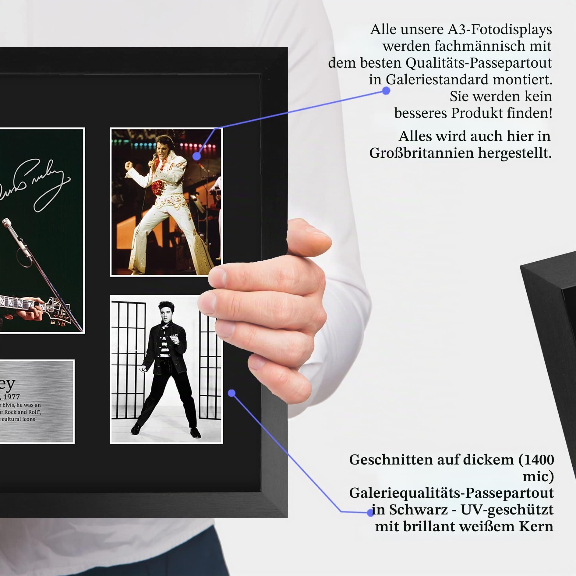 HWC Trading FR A3 Elvis Presley Musician The King Geschenke Gedruckt Signiert Autogramm Bild Für Musik Erinnerungsstücke Fans - A3 Framed