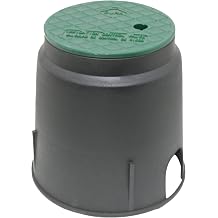 Dura 7 in. Round Valve Box in Black Body Green Lid