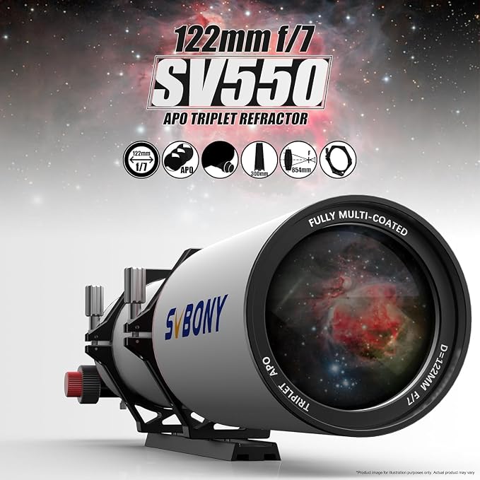 SVBONY SV550 Telescopio APO Triplete 122mm F7 miniatura 5