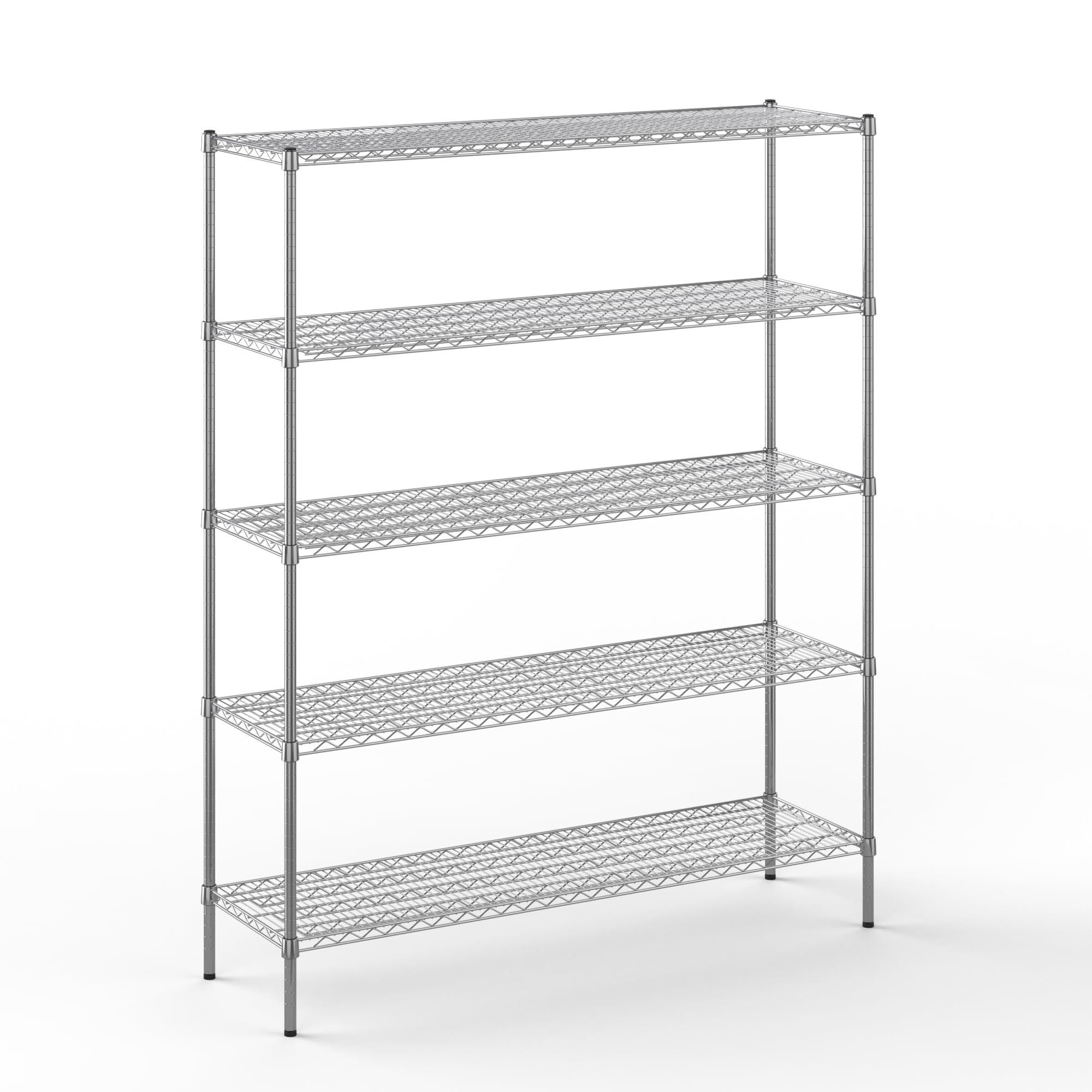18" Deep x 60" Wide x 74" Height Wire Shelving Kit | 5-Tier | NSF Commercial Storage Rack Unit